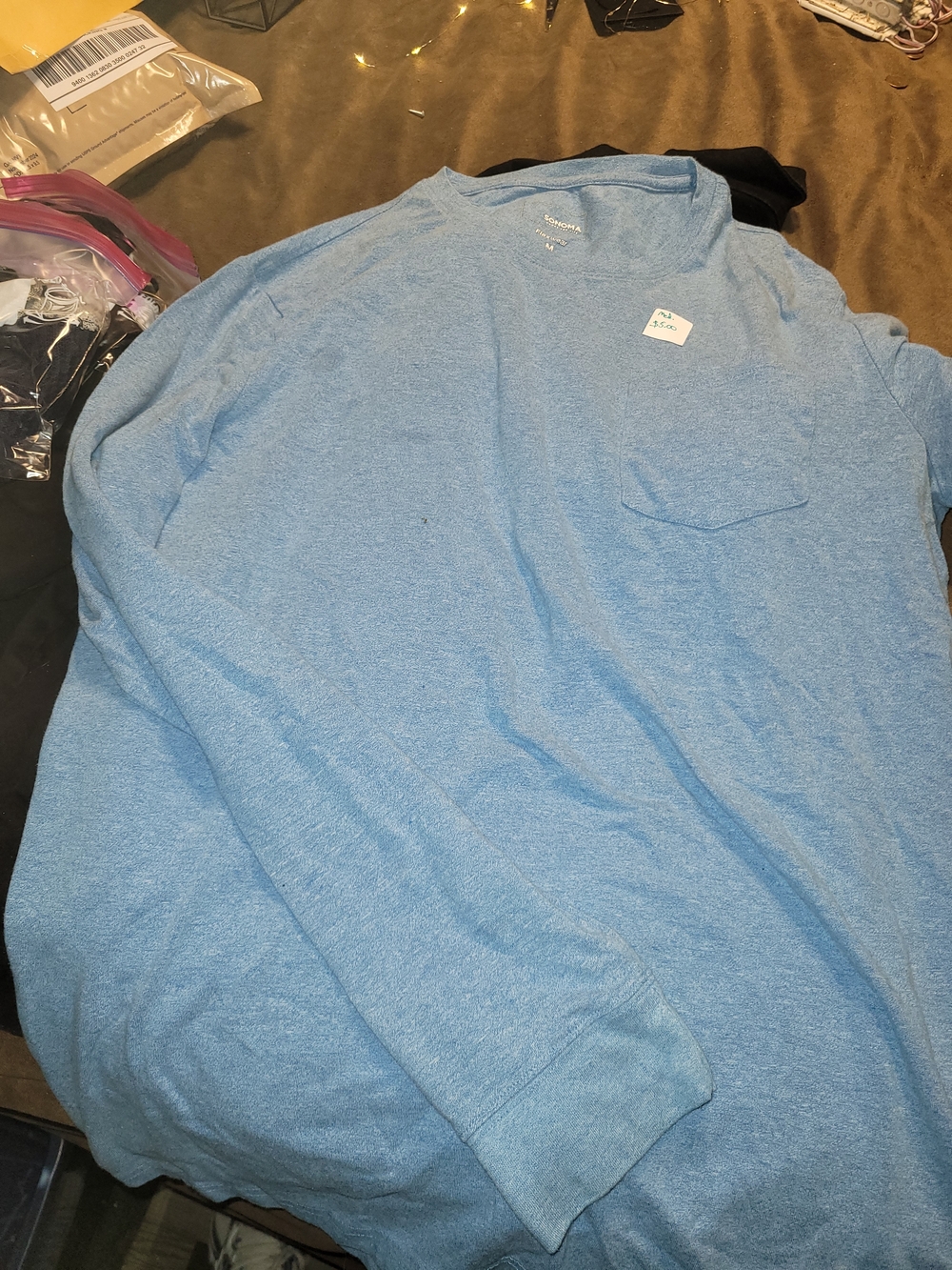 Sonoma Light Blue Long Sleeve Pocket Tee